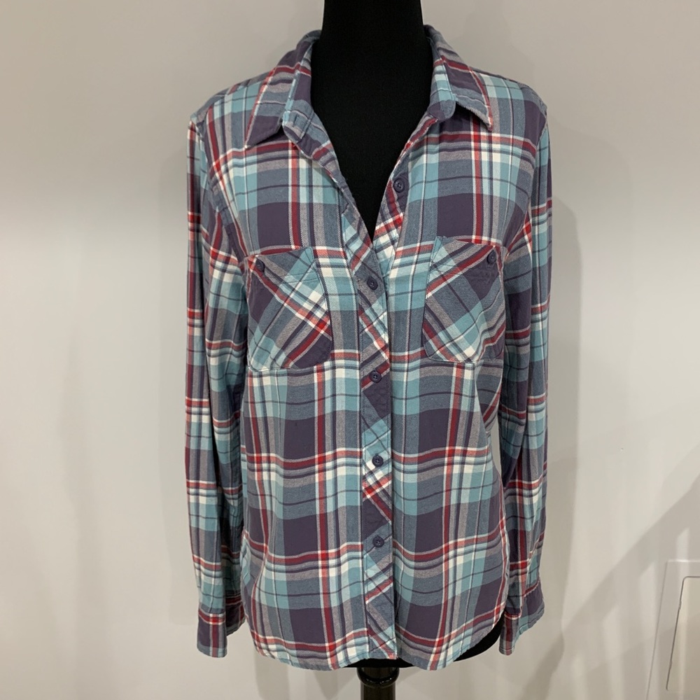 Mudd Plaid Flannel Button Down - image 4